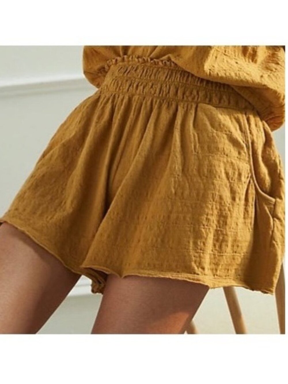 Daily Practice Kimberly Shorts Small Smocked Waist Pocket Pilates‎ Sporty Chic
